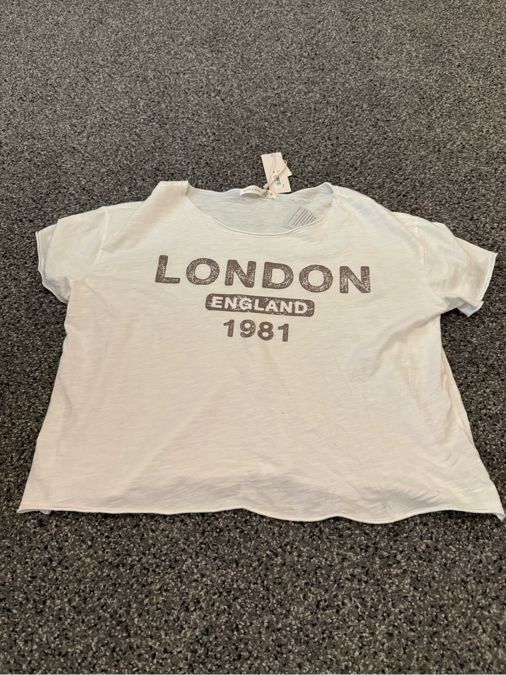 Altar'd State White Graphic 'London England 1981' Short Sleeve Tee